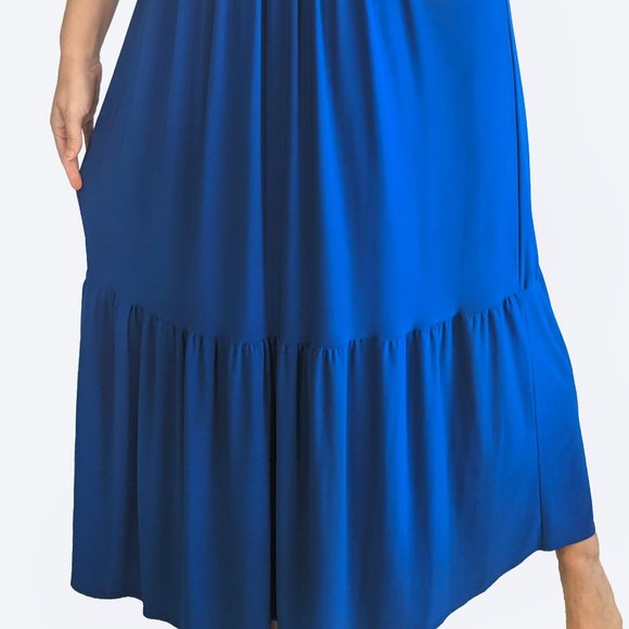 NWT Tiana B Royal Blue Sleeveless Maxi Dress with Ruffle, XL - Picture 9 of 13